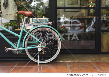 Bicycle Bike Vintage Cafe Shop Window Concept Bicycle Bike Vintage Cafe Shop Window Concept 28024984