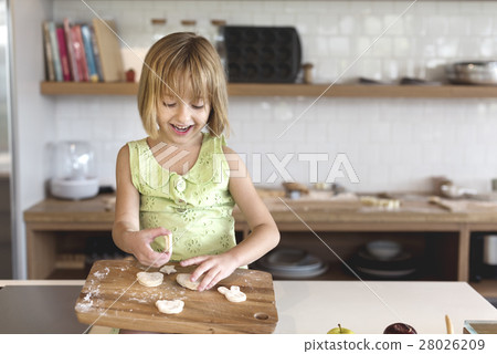 Flour Dessert Cookie Dough Cake Bakery Girl Concept Flour Dessert Cookie Dough Cake Bakery Girl Concept 28026209