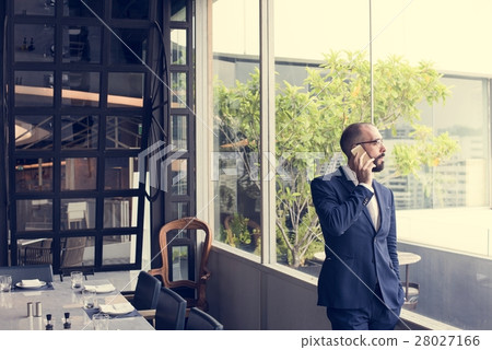 Business Person Talking Phone Concept Business Person Talking Phone Concept 28027166