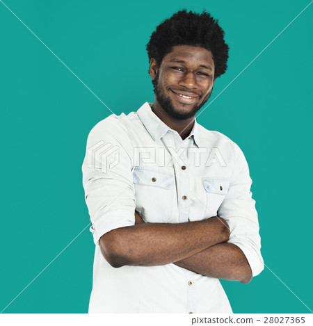 Cheerful African Descent Man Smiling Concept Cheerful African Descent Man Smiling Concept 28027365