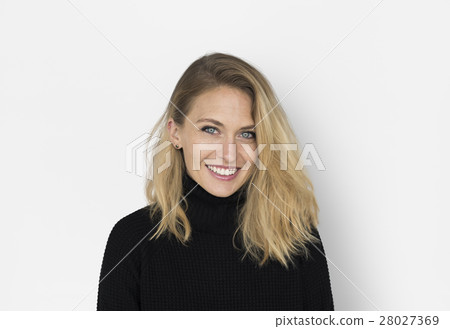Woman Cheerful Studio Portrait Concept Woman Cheerful Studio Portrait Concept 28027369