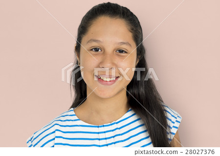 Girl Cheerful Studio Portrait Concept Girl Cheerful Studio Portrait Concept 28027376