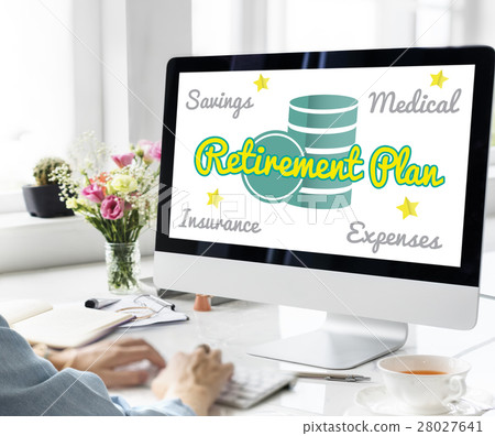 Retirement Senior Plan Coins Investment Graphic Concept 28027641