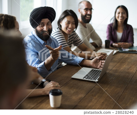 Meeting Table Networking Sharing Concept 28028240