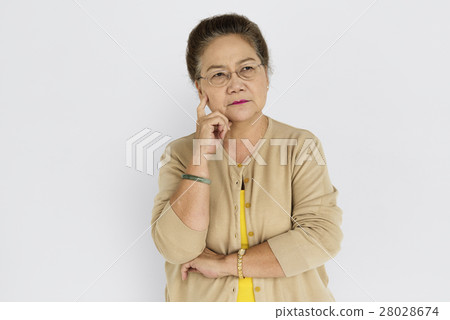 Woman Serious Studio Portrait Concept Woman Serious Studio Portrait Concept 28028674