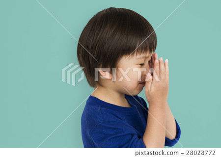Scared Excited Small Asian Boy Portrait Concept 28028772