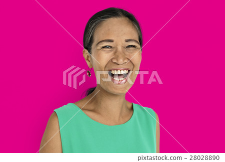 Woman Cheerful Portrait Studio Concept Woman Cheerful Portrait Studio Concept 28028890