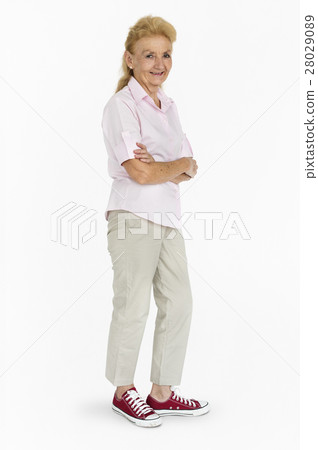 Senior Adult Woman Smiling Happiness Portrait Concept 28029089