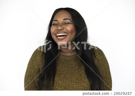 Woman Cheerful Studio Portrait Concept 28029287
