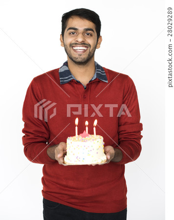 Man Cheerful Studio Portrait Concept 28029289