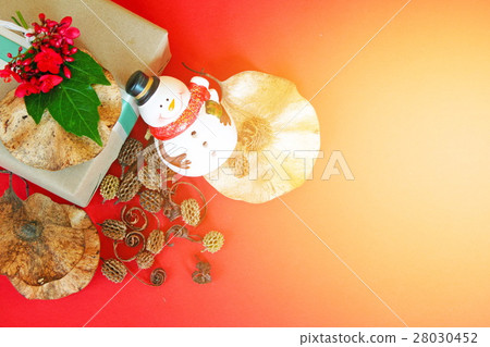 Christmas decoration on red background 28030452