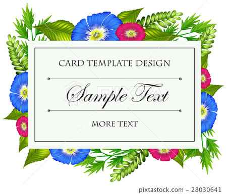 Card template with colorful flowers Card template with colorful flowers 28030641