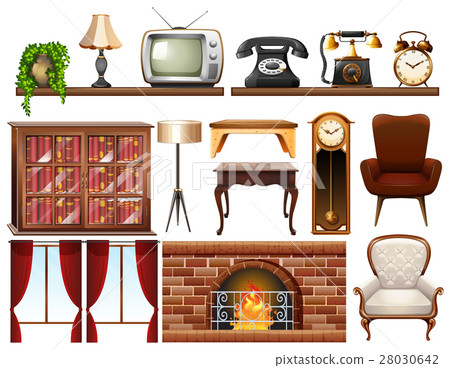 Different vintage objects on white background Different vintage objects on white background 28030642