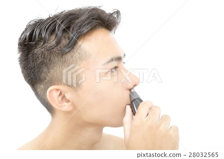 Care with Men's Beauty Nose Hair Cutter White Back Profile Care with Men's Beauty Nose Hair Cutter White Back Profile 28032565