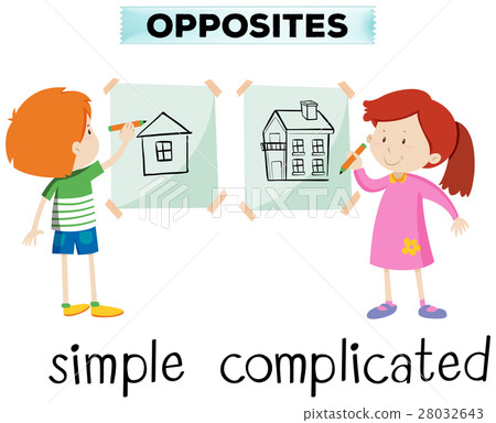 Opposite words for simple and complicated 28032643