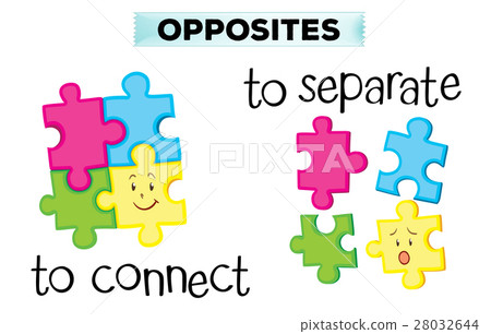 Opposite wordcard with connect and separate Opposite wordcard with connect and separate 28032644