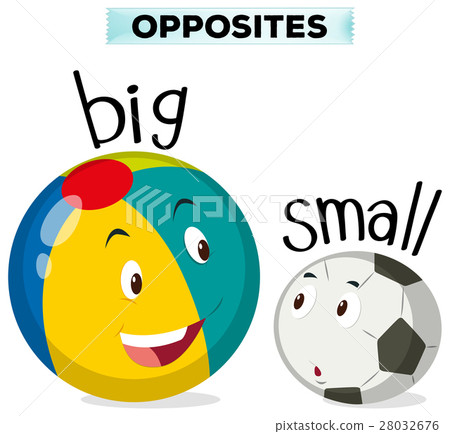 插圖素材: opposite words for big and small