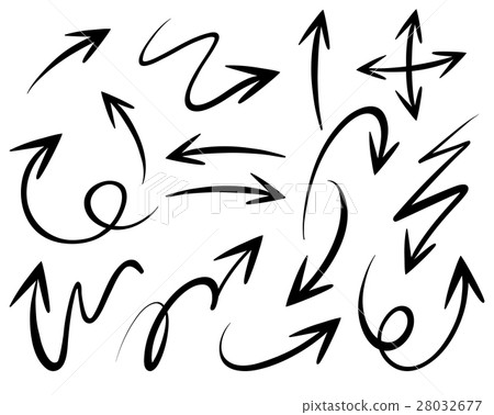 Doodles of different arrow heads 28032677