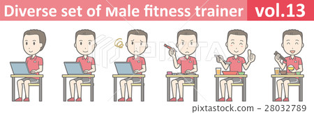 Illustration of male staff of sports club vol.13 Illustration of male staff of sports club vol.13 28032789