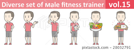 Illustration of male staff of sports club vol.15 Illustration of male staff of sports club vol.15 28032791