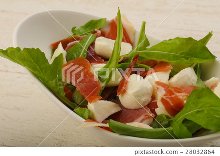 Salad with proscuitto, mozzarella Salad with proscuitto, mozzarella 28032864