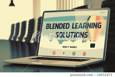Blended Learning Solutions Concept on Laptop 28032973
