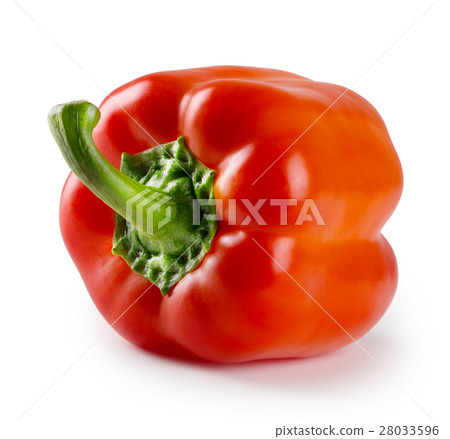 Red sweet pepper with a green handle Red sweet pepper with a green handle 28033596