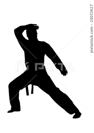 karate martial arts man silhouette karate martial arts man silhouette 28033627