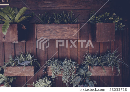 Wall decoration, decorative plant pot on wall 28033718