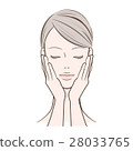 Women with female hands on their faces Women with female hands on their faces 28033765