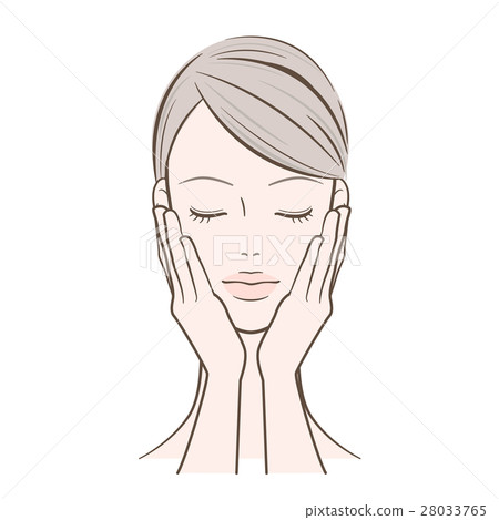 Women with female hands on their faces Women with female hands on their faces 28033765