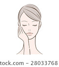 Woman with female right hand on face Woman with female right hand on face 28033768