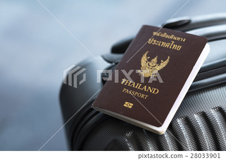 Thai passport on suitcase, Travel concept Thai passport on suitcase, Travel concept 28033901