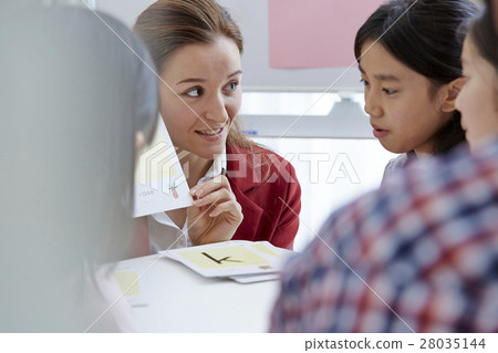 Foreign lecturer at English conversation classroom Foreign lecturer at English conversation classroom 28035144