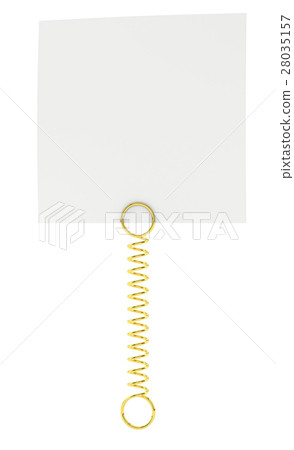 White paper note pad attached with metal spring White paper note pad attached with metal spring 28035157