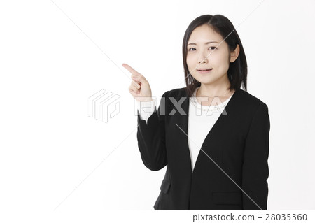 Pointing pose business woman Pointing pose business woman 28035360