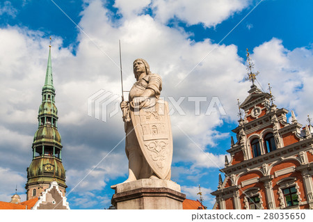 A statue of Riga's patron saint, St Roland. 28035650