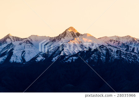 Beautiful landscape in Himalayas at the sunrise. 28035966