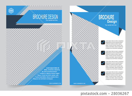 Blue Brochure template flyer design 28036267