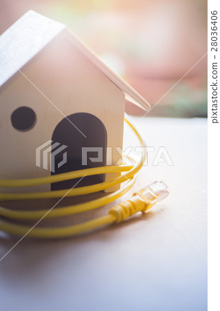 Concept of iot smart home network. 28036406