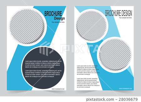 Blue Brochure template flyer design 28036679