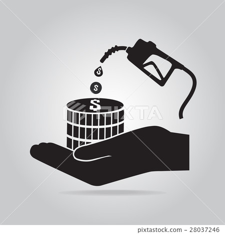 Gasoline pump in hand icon Gasoline pump in hand icon 28037246