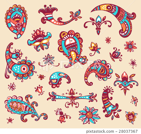 Collection of vector hand drawn colorful 28037367