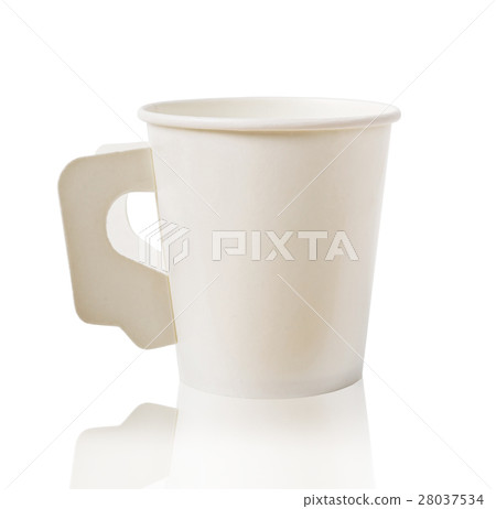 White paper cup coffee isolated on white. White paper cup coffee isolated on white. 28037534