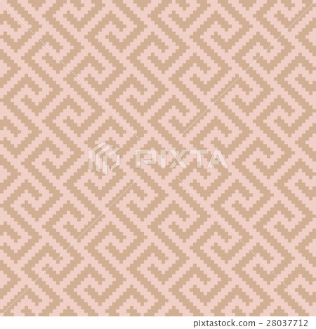 Meander Pixel Art Seamless Pattern. 28037712