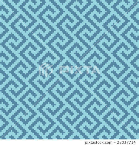 Meander Pixel Art Seamless Pattern. Meander Pixel Art Seamless Pattern. 28037714
