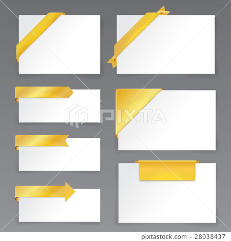 Gold Tag with Corner Ribbon Gold Tag with Corner Ribbon 28038437