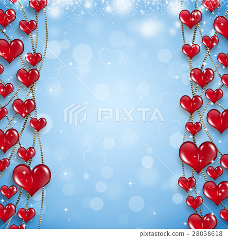 Red Hearts on Golden Chain Red Hearts on Golden Chain 28038618