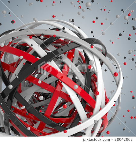 3d sphere of multicolored rings in cloud from 28042062