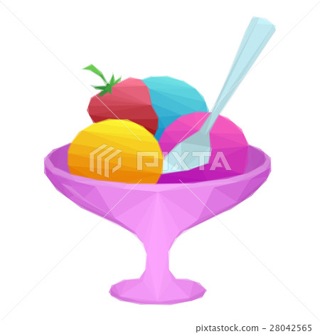 Ice Cream in Vase Low Poly Ice Cream in Vase Low Poly 28042565